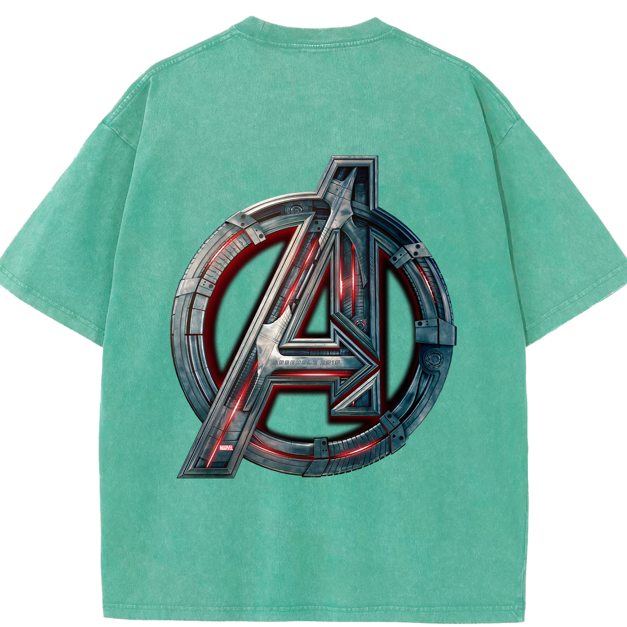 （画像用） アベンジャーズ The Avengers 綿100% ヴィンテージ風 半袖Tシャツ（背面プリント）
